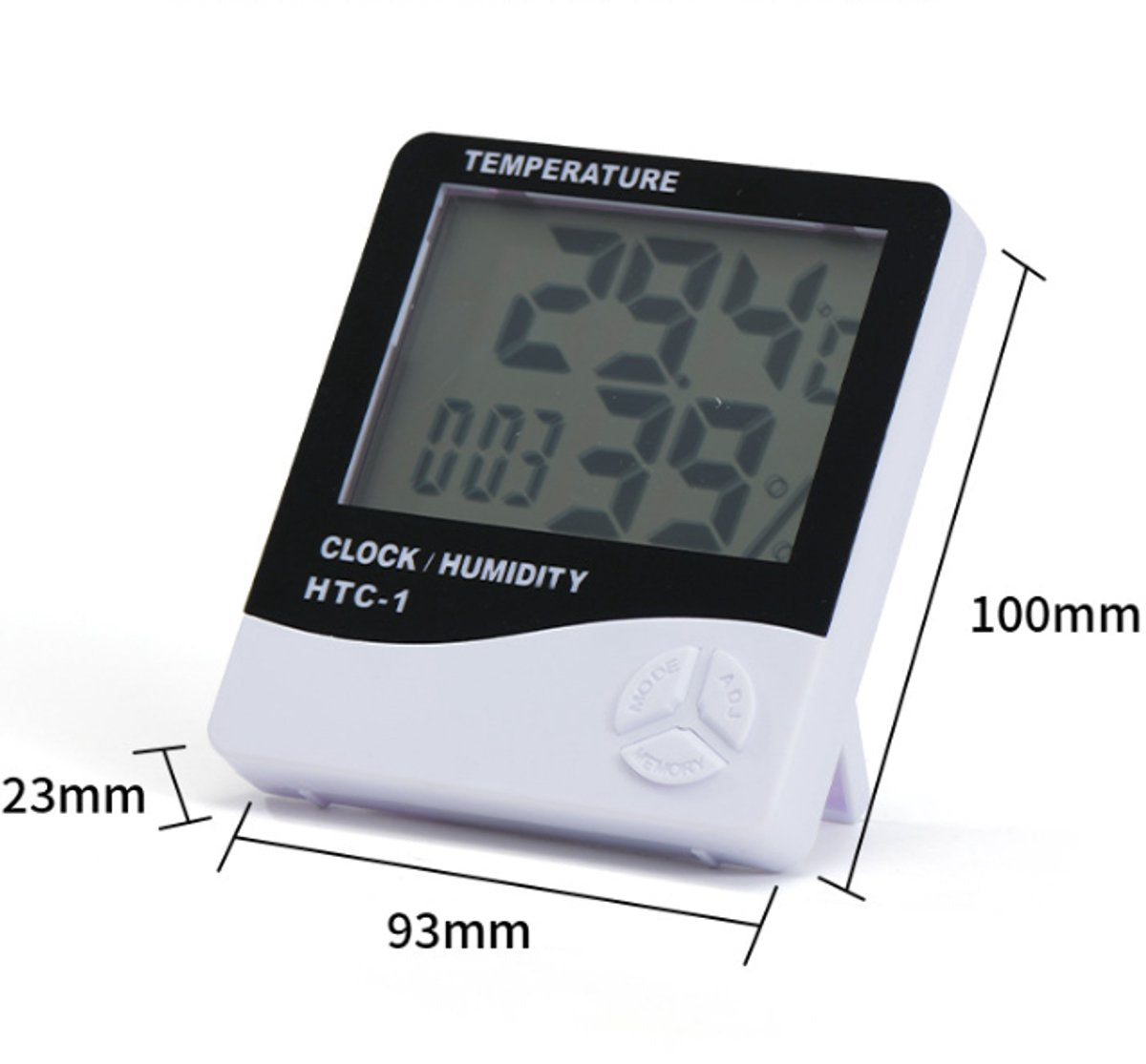 HTC-1 Home Thermometer with Electronic Alarm Clock - Creative Thermometer and Hygrometer with Large Screen - Portable Visual Alarm Clock - Image 5