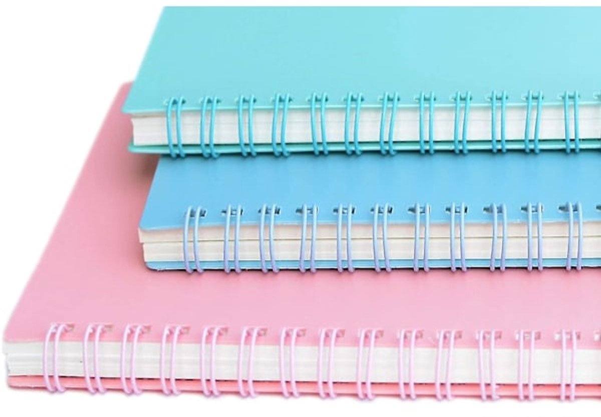 Notebooks - Spiral Colors - Minimalist Style and Lines Notebooks - Double Spiral Notebooks - 3-Pack - Image 4