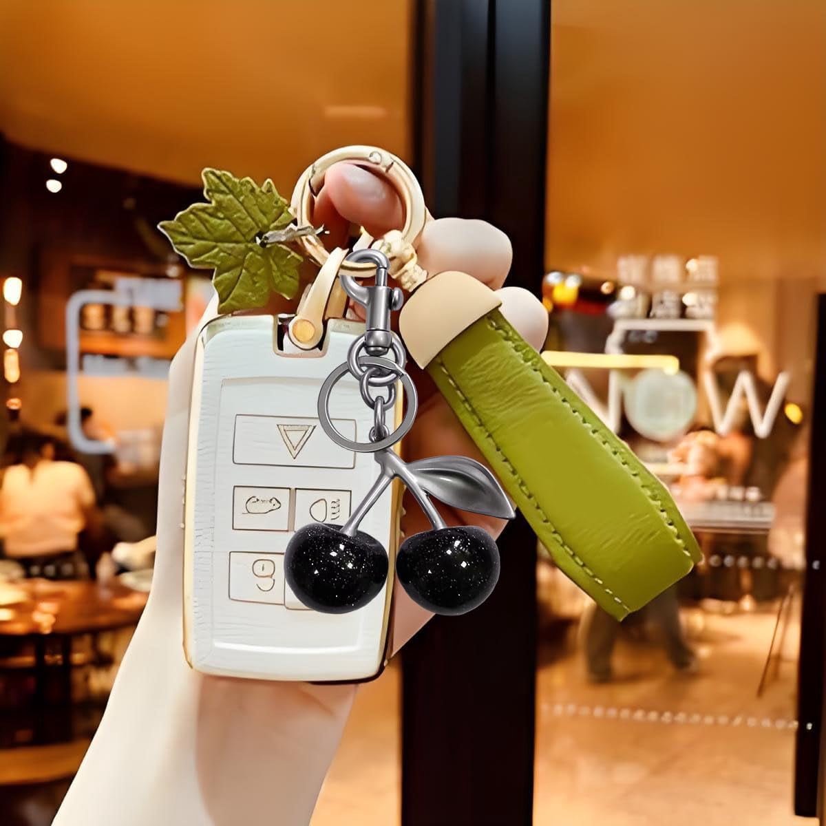 Cherry Charm Keychain - Fashion Accessory for Women's Bags - Suitable for Car Keyrings - Image 4