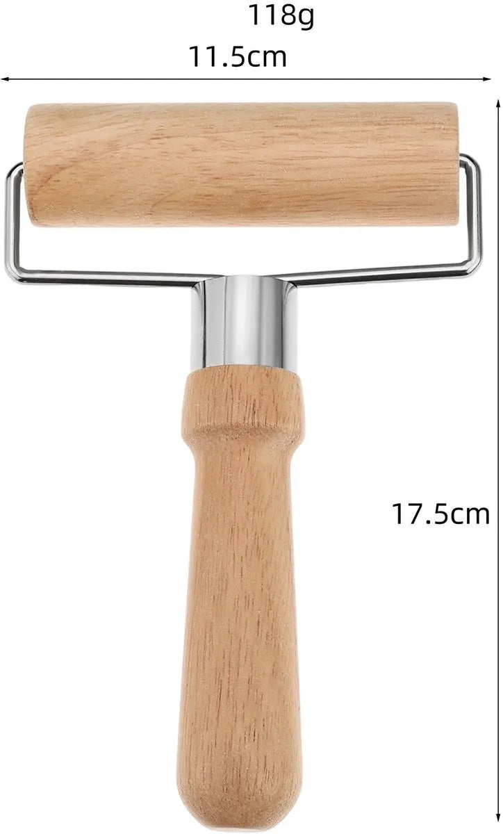 Dough Rolling Machine - Double-Sided Wooden Dough Rolling Machine - Three-Piece Set - Hand Baking Utensils - Smooth Non-Stick Coating - Suitable for Baking Dough, Fudge, Pizza, Cookies, Bread - Image 6