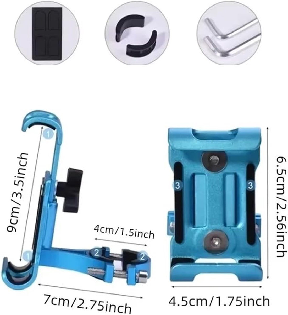 Phone holder for bicycle and motorcycle - Universal phone holder - 360° rotatable and tiltable - Bicycle accessories - Red - Image 6