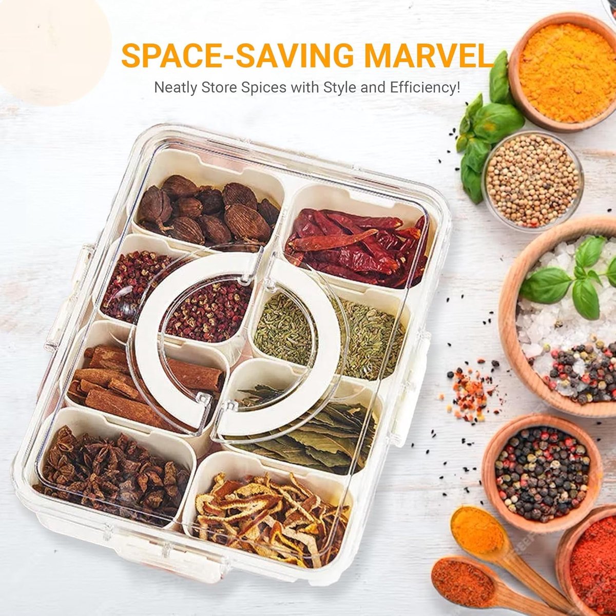 Snack Boxes - Divided trays with lids and handles - Transparent snack boxes for fruit, snacks, sweets and nuts - Ideal for parties and picnics (pack of 2) - Image 4