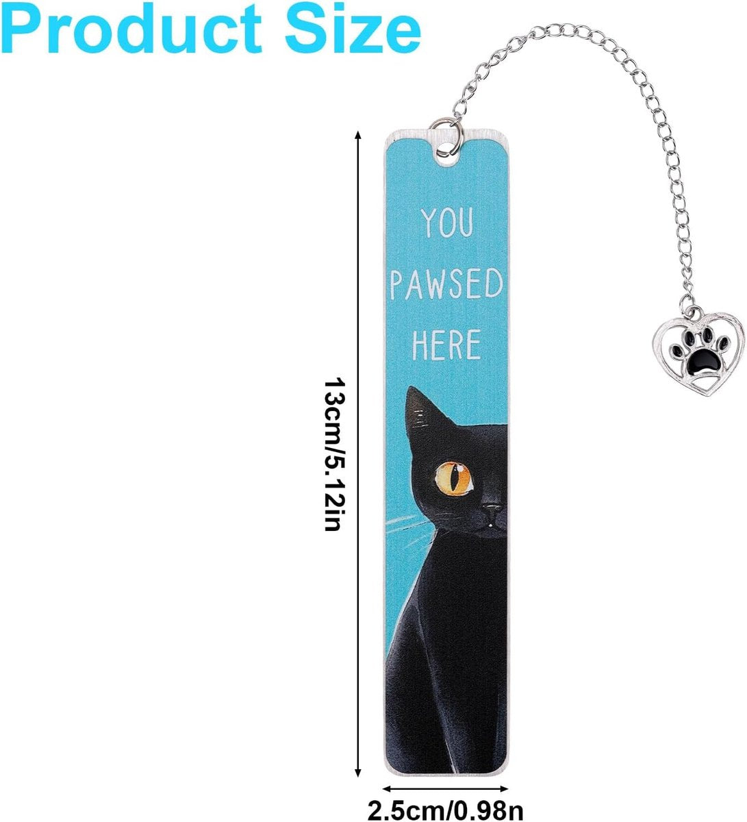 Bookmarks - Set of 2 - Cat Bookmarks - Gifts for Cat Lovers - Cute Bookmarks - Bookmark Gifts for Book Lovers - Reading Bookmarks - Gifts for Boys, Girls, Kids & Friends - Stainless Steel (Style A) - Image 6