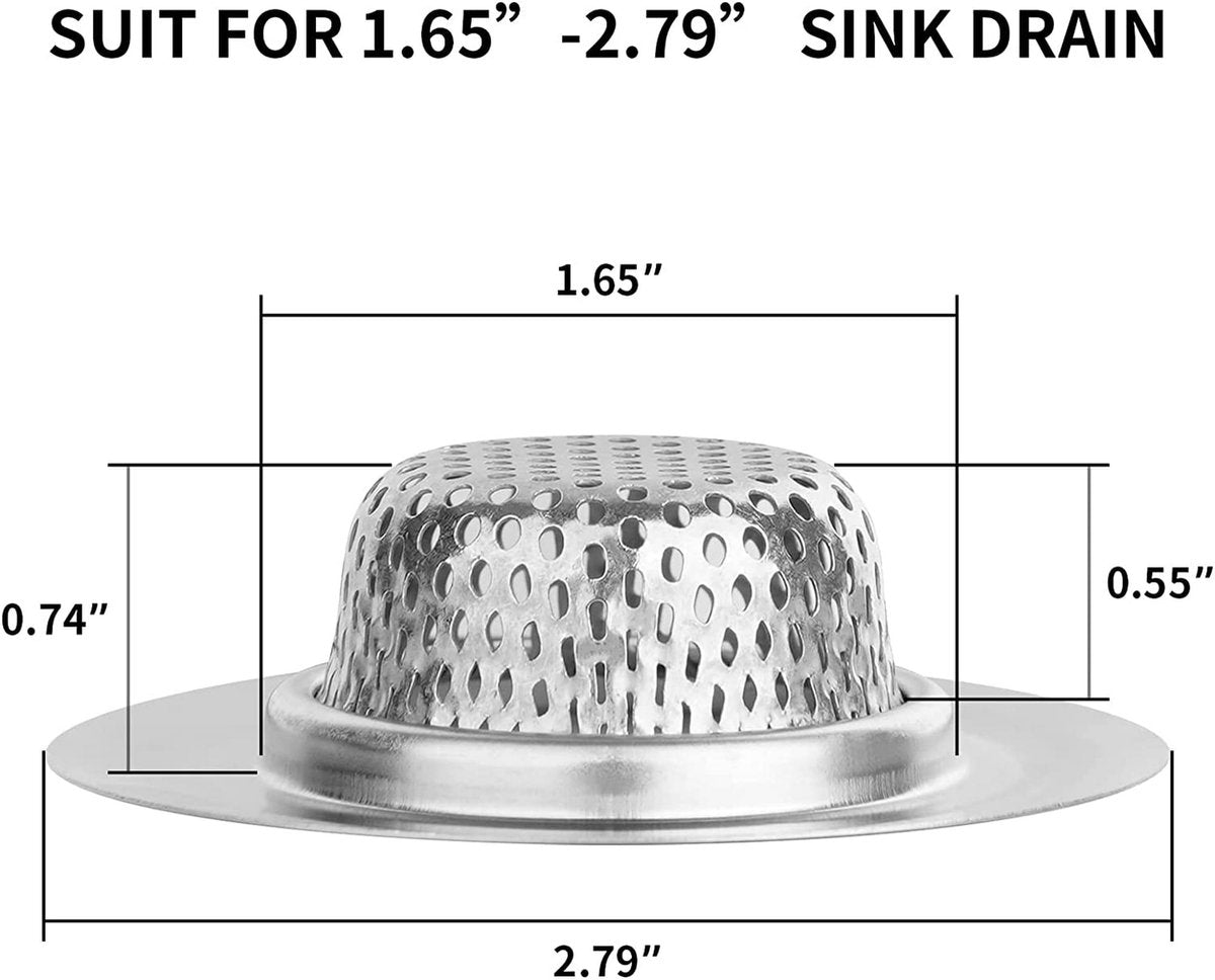 Drain Filter - 2-Piece - 2.79-Inch - Stainless Steel Shower/Bathtub Drain Cover - Bathtub Drain Filter, Suitable for Bathroom Vanities, Sinks, and Floor Drains - Image 6