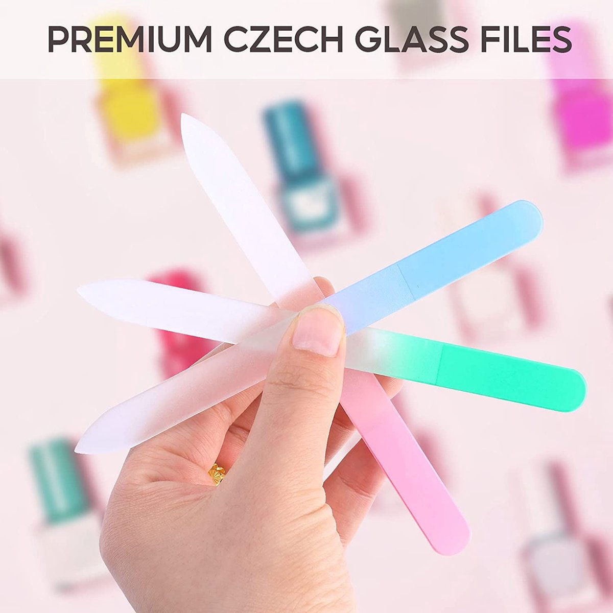 3-pack - Glass nail files - Professional nail tools for natural nails - Gentle nail care - Image 4