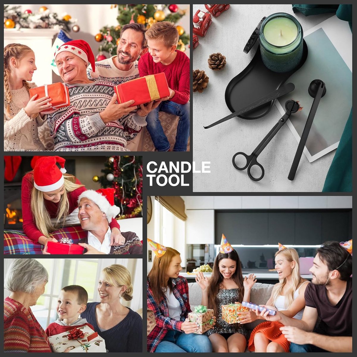 Candle Extinguisher - 3 in 1 Candle Accessory Set - Candle Key, Mini Candle Extinguisher, Candle Key - Perfect for Candle and Fragrance Lovers (3-Piece Set, Black) - Image 4