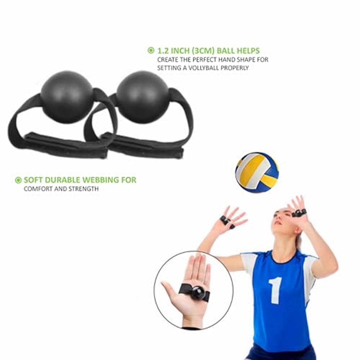 2-Piece Volleyball Hand Shape Trainer - Soft Nylon & Wooden Beads - Adjustable Size for Correct Ball Placement - For Training and Competition - Image 6