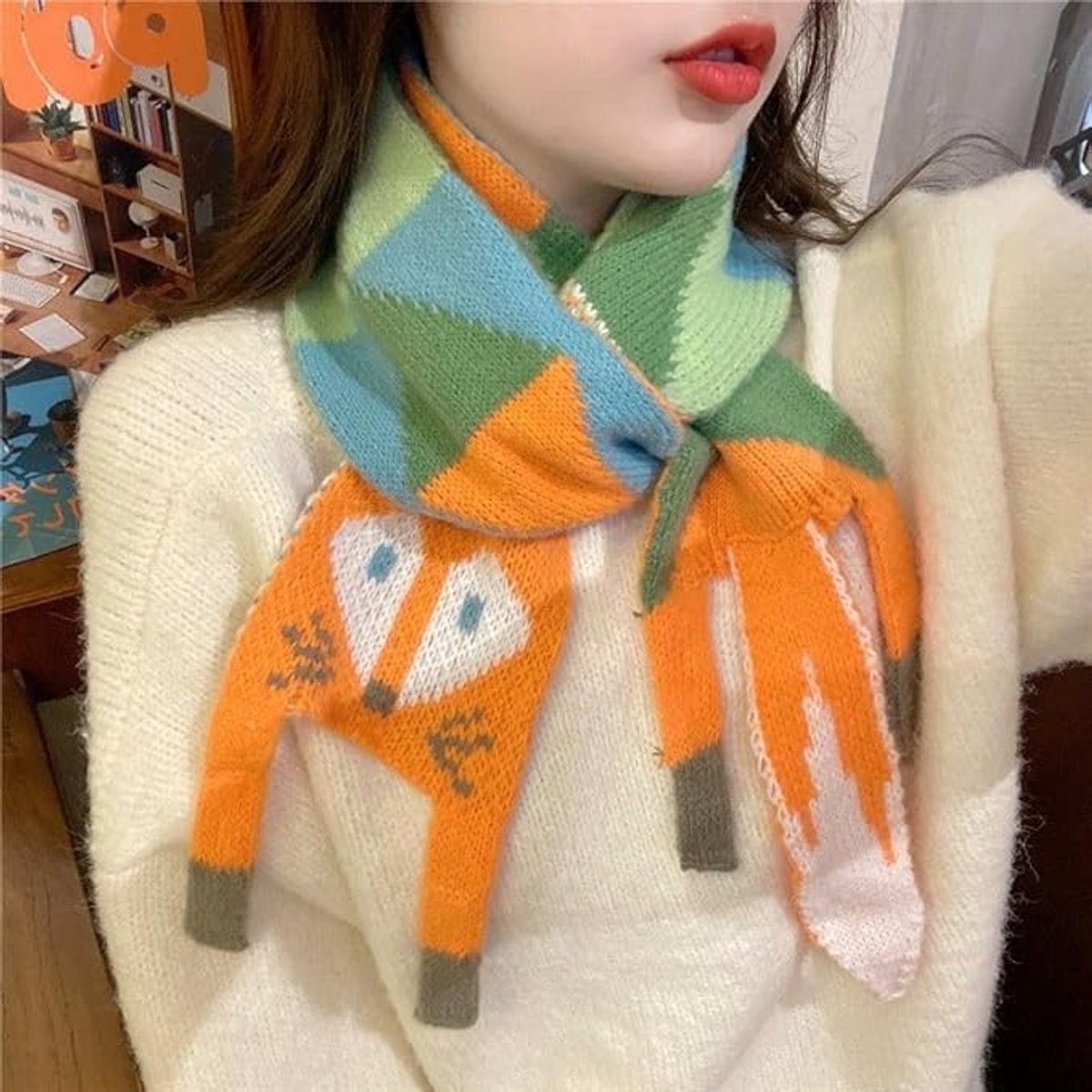 Scarves - Women's Winter Scarves - Warm Scarves - Cute Fox Scarves - 140cm - Stylish Gift - A Gift for Her (A) - Image 7