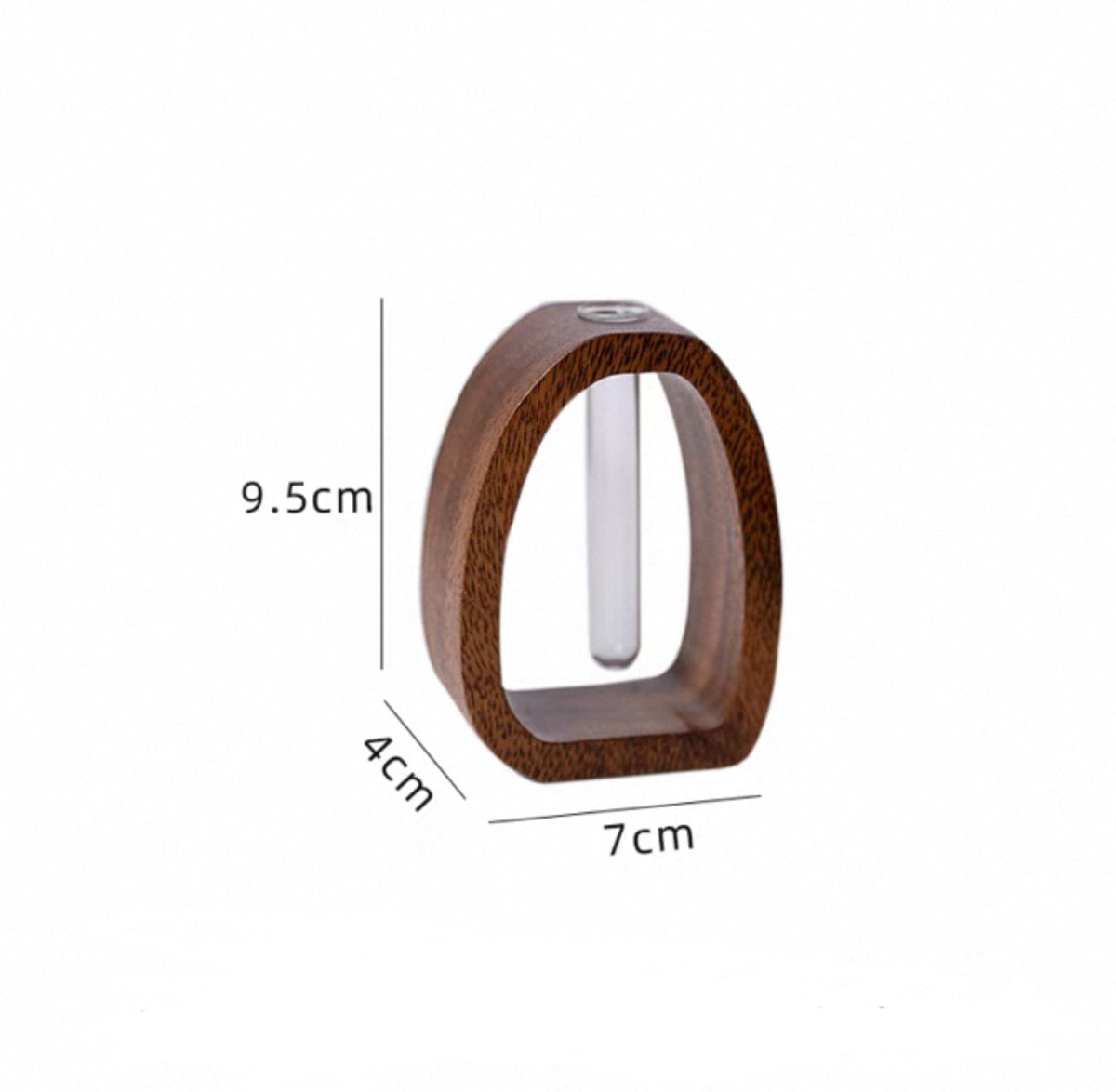 Vase - Solid Wood Vase - Desk Plant Growing Rack - Made of Wood and Bamboo - Enhances the modern decor of your home and office environment (S: 9.5*7*4 cm) - Image 3