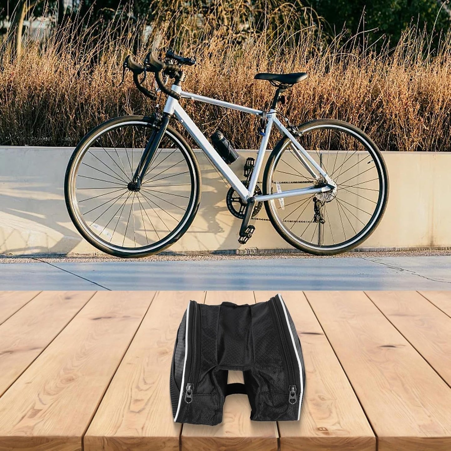 1pc Bike Handlebar Bag, Waterproof Bicycle Frame Handlebar Bag, Cycling Front Top Tube Pouch Pannier, Riding Equipment - Image 7