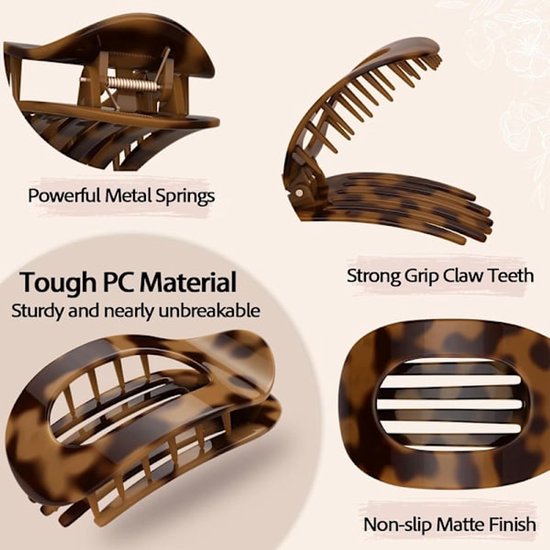 Women's Hair Clips - Curved Design - Perfect for Lying or Running - Matte Finish for a Secure Hold - Suitable for Thin or Thick Hair - 4 Pieces - Image 6