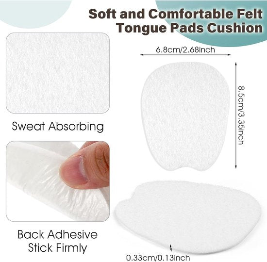 Felt sole - 5 pairs of felt tongue pads - Soft, adhesive tongue pads - Non-slip tongue pads - Tongue pads - Large - White - Image 5