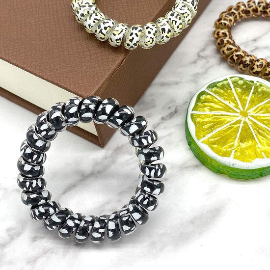 9-pack hair ties - Braided hair ties - Curly hair ties - Hair ties that can be worn as bracelets - Very elastic - Lightweight - Leopard print hair ties for phone cords - Image 5
