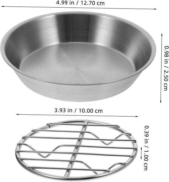 Baking tray for air fryer - Air fryer baking pan - Air fryer accessories - Baking tray with rack - Made of 304 stainless steel - 12 cm - Image 6