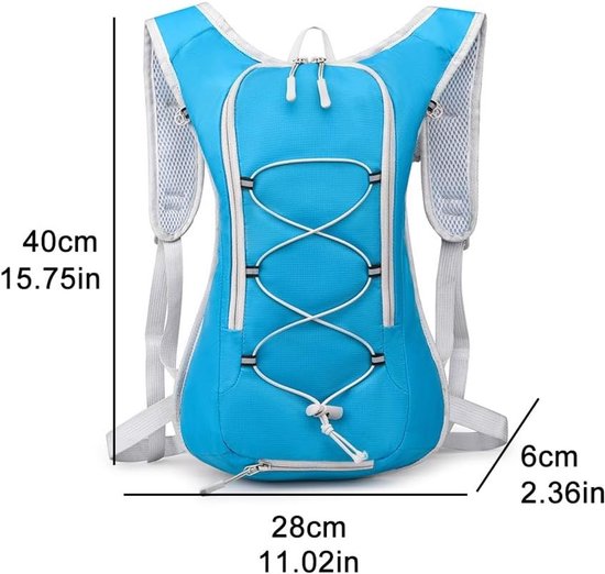 Backpack with 2L Water Bag - Running Vest - Adjustable Lightweight Cycling Backpack - Suitable for Hiking and Cycling(Black) - Image 6