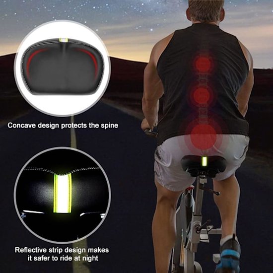 Bicycle saddle - Comfortable wide bicycle saddle - With memory foam pad - Comfort - Image 5