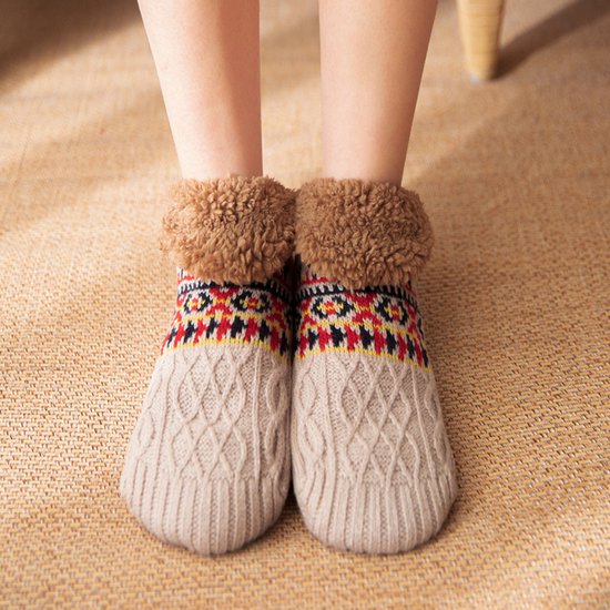 Socks - Fall/Winter Floor Socks - Warm House Socks - Postpartum Socks - Snow Socks - Blanket Socks - Slipper Socks - Unisex - Non-Slip-M - Image 2