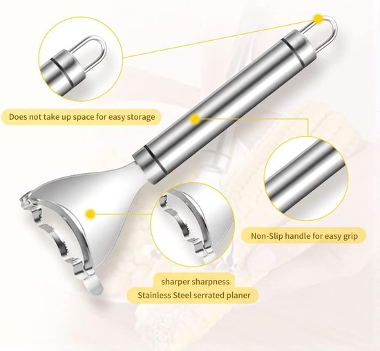 Corn thresher - Corn peeler - Corn cob peeler - High-quality stainless steel corn thresher - with ergonomic handle - Kitchen gadgets - Image 7