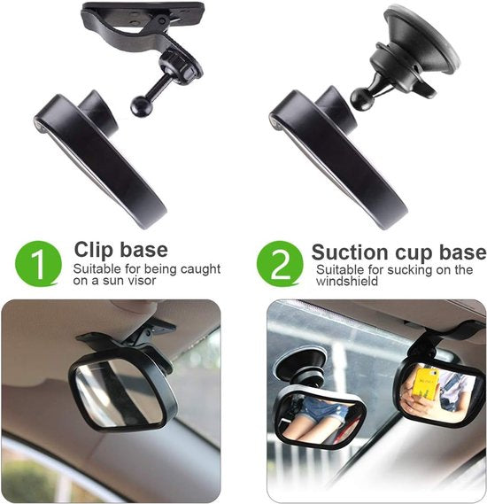 Car rearview mirror - 1 mirror with 2 brackets - Backseat baby car rearview mirror - Child rearview mirror - Child safety mirror - Adjustable car rearview mirror - 360° rotatable - Image 7