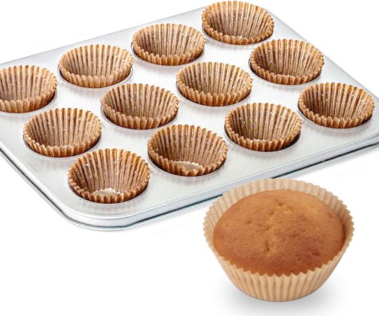 500-pack Muffin Cups - Odorless - Oil-resistant paper cupcake liners - Suitable for cupcakes, muffins and nuts - Image 4