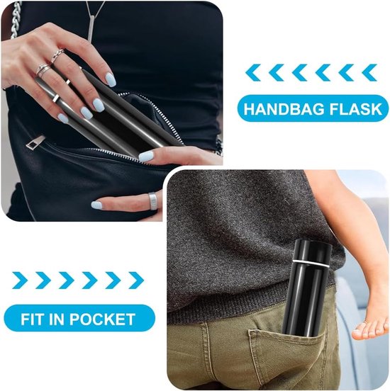 Miniature Thermos Flask 150ml - Mini Stainless Steel Thermos Flask - Sealed Travel Flask - Portable Coffee Mug - Mini Hot Water Bottle - Thermos Flask for Ice Cold Drinks - Black - Image 7