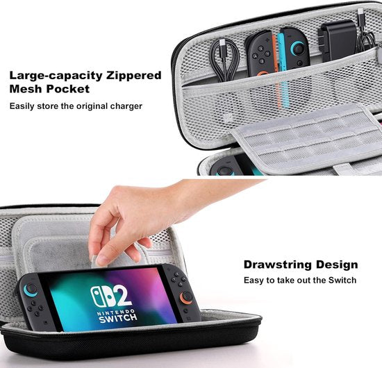 Storage Box - Travel Bag - Game Console Storage Box - Protective Portable Hard Case - Black - Image 5