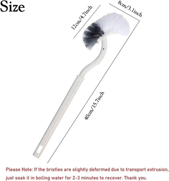 Toilet brushes - (2 pieces) - Toilet brush with rim cleaning brush - Curved toilet brush - Hanging toilet brush - S-shaped curved toilet brush - Image 5