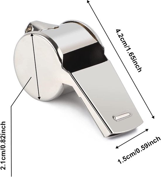 Whistles - Set of 6 - Emergency whistles - Stainless steel whistles - Metal whistles with lanyard - Coach whistles with lanyard - Sports whistles - Loud and clear whistles for referees - Emergencies in training halls - Image 6