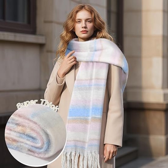 Warm scarf - Colorful winter scarves for women - Warm and thick knitted scarves - Blanket scarves - Stylish Christmas gifts - Gifts for her - Image 5