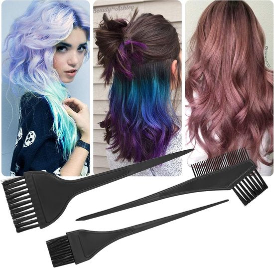 Hair Dye Brush - 4-Piece Hair Dye Brush Set - Hair Dye Brush and Mixing Bowl Set - Double-Sided Hair Dye Brush - Hair Styling Tools - DIY Hair Dye Comb Set - Includes Mixing Bowl - Black - Image 7