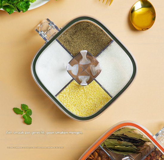Spice jar - 4-in-1 spice jar - Spice jar with spoon - Storage box - All-in-one spice bottle - Suitable for storing salt, pepper and spices - Image 5