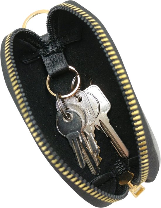 Mini Keychain Pouch/Coin Holder - Key Holder, Coin Organizer, Wallet for Women and Men, Keychain Protector (Black) - Image 4
