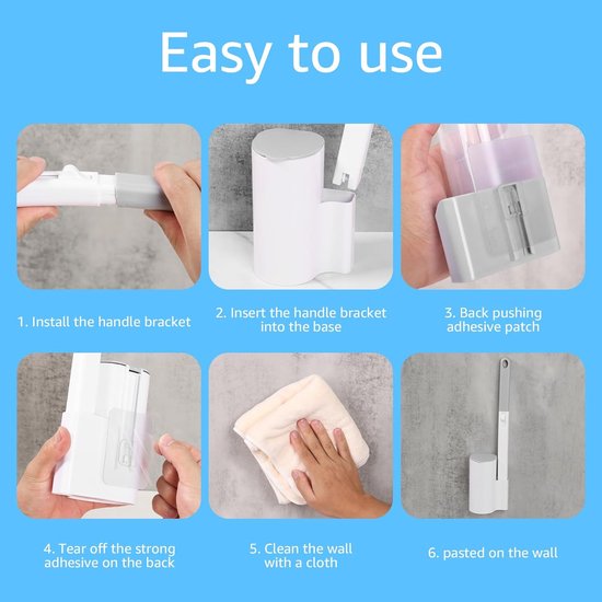 Toilet Brush Set with 24 Replaceable Heads - 360° Cleaning & Pre-assembled Cleaning Solution - Includes Storage Station - Image 8