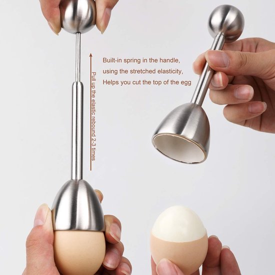 Egg Shell Cracker - Stainless Steel Manual Cutter for Perfect Cuts - Suitable for Soft- and Hard-Boiled Eggs - Image 6
