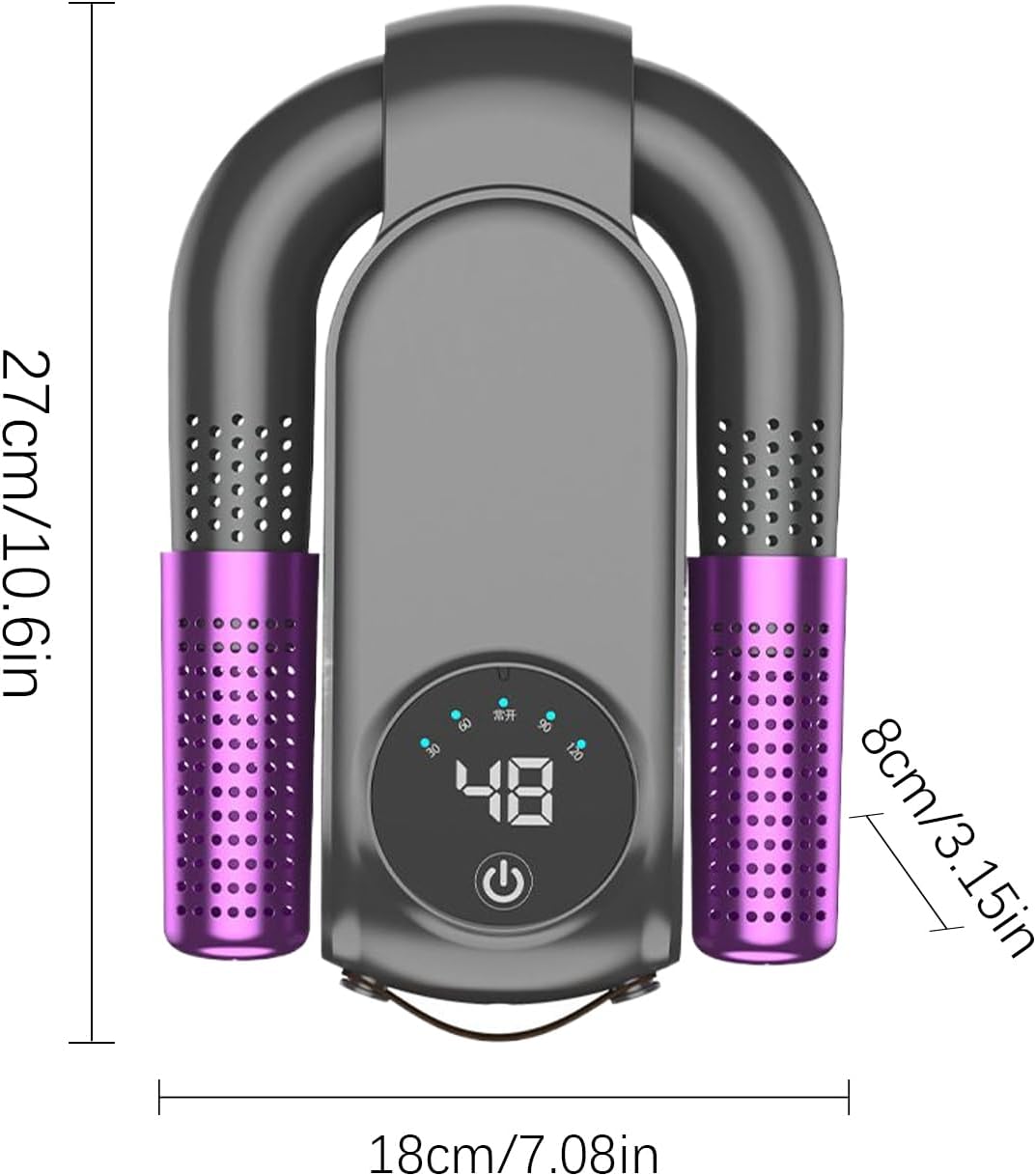 Shoe dryer - Foldable button dryer - Silent device - With timer - Black and purple - 1 pack - Image 5