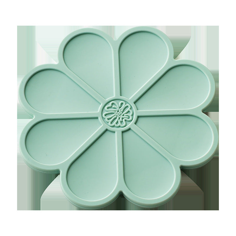 Silicone Mat - Heat Insulation & Anti-slip - Five Colors - Comes with Gold Stand - Flower Shape - Image 5