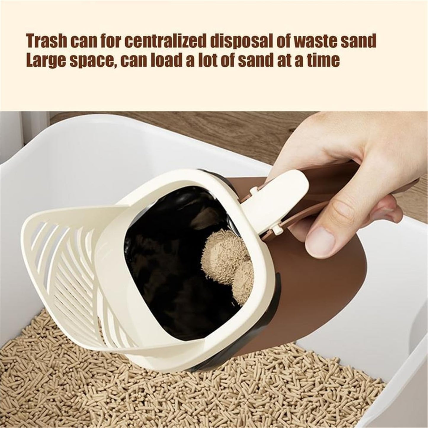Cat Litter Scoop - Large Capacity - Cat Litter Scoop and Cat Poop Box 2-in-1 - Cleaning Tool - 1 Pack - Image 5