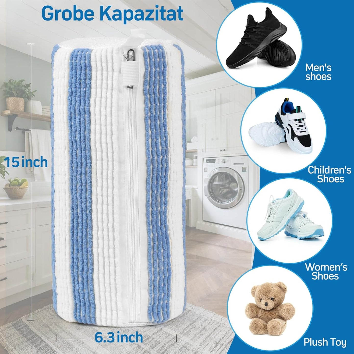 Shoe Wash Bag - Set of 2 - With Zipper - 360 Degree Cleaning - For Sneakers and Sports Shoes - Image 5