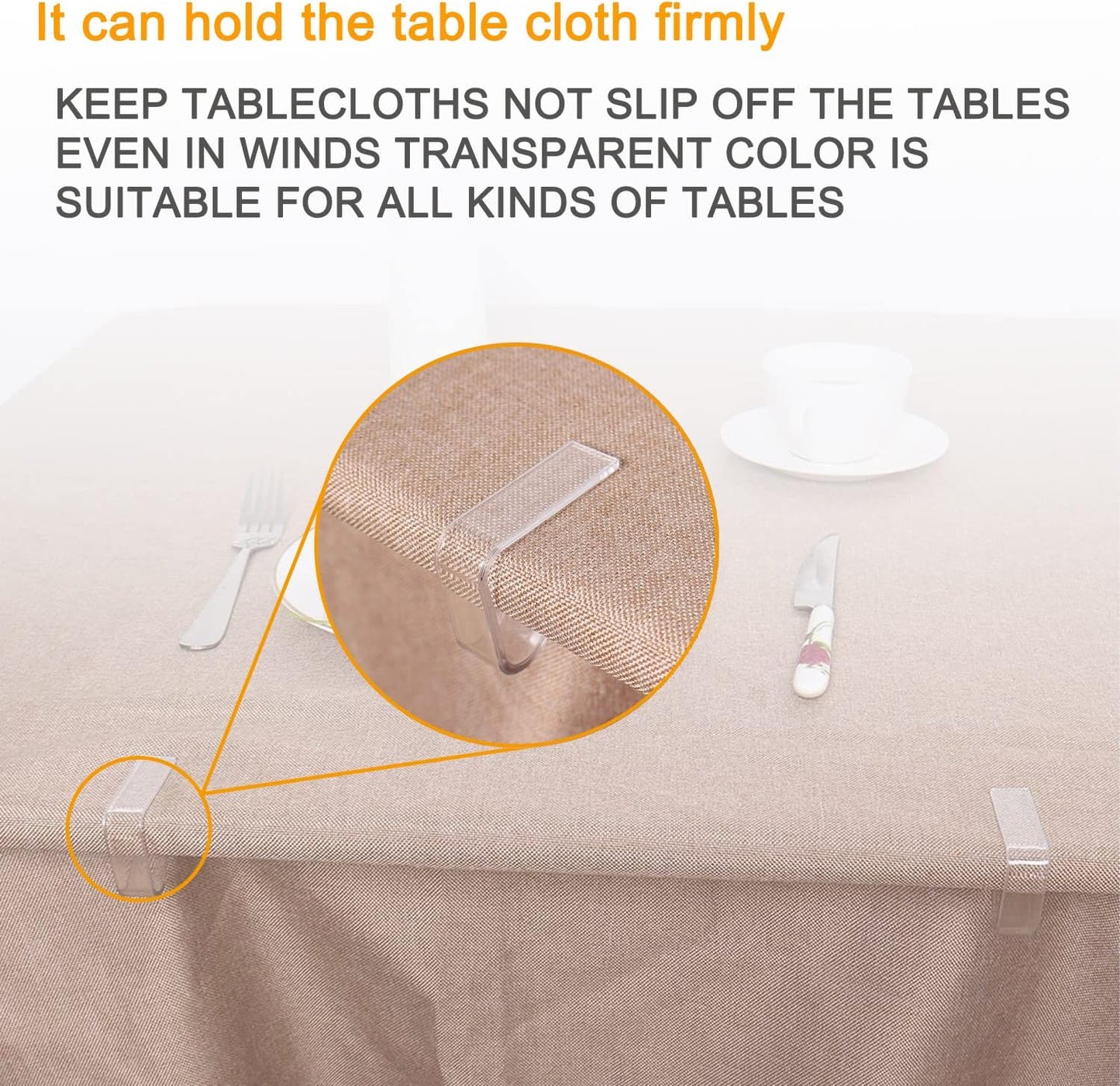 24 Pieces Transparent Tablecloth Clips, Plastic Tablecloth Clips, Windproof Tablecloth Holder Clips, Tablecloth Holder for Christmas, Home, Wedding, Party, Indoor, Outdoor, Camping, Picnic (24 Pieces, Small) - Image 4