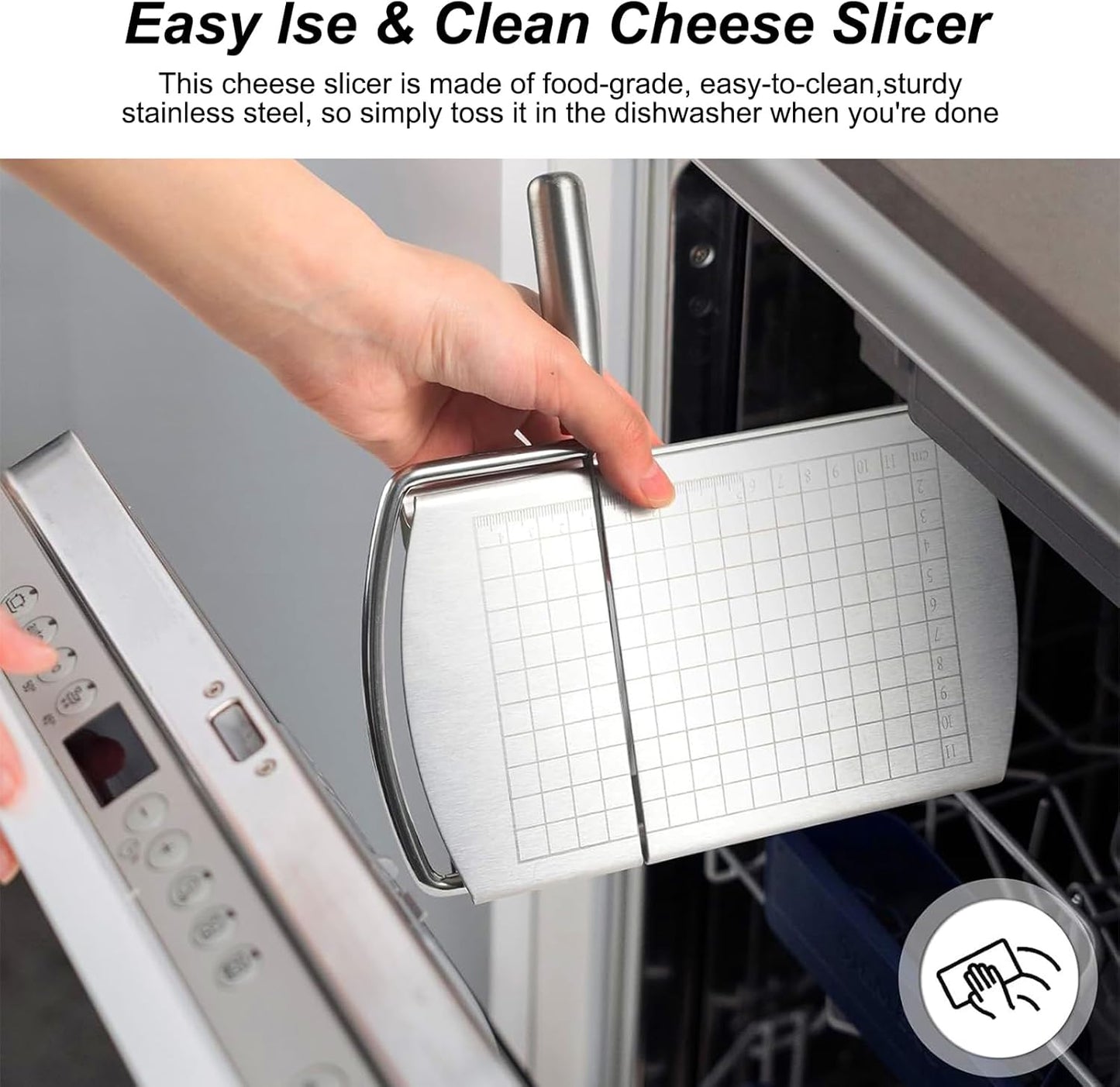 Cheese Cutter - Stainless Steel Blade with Measuring Scale - For Block Cheese and Sausage - Multifunctional Kitchen Aid - Image 5