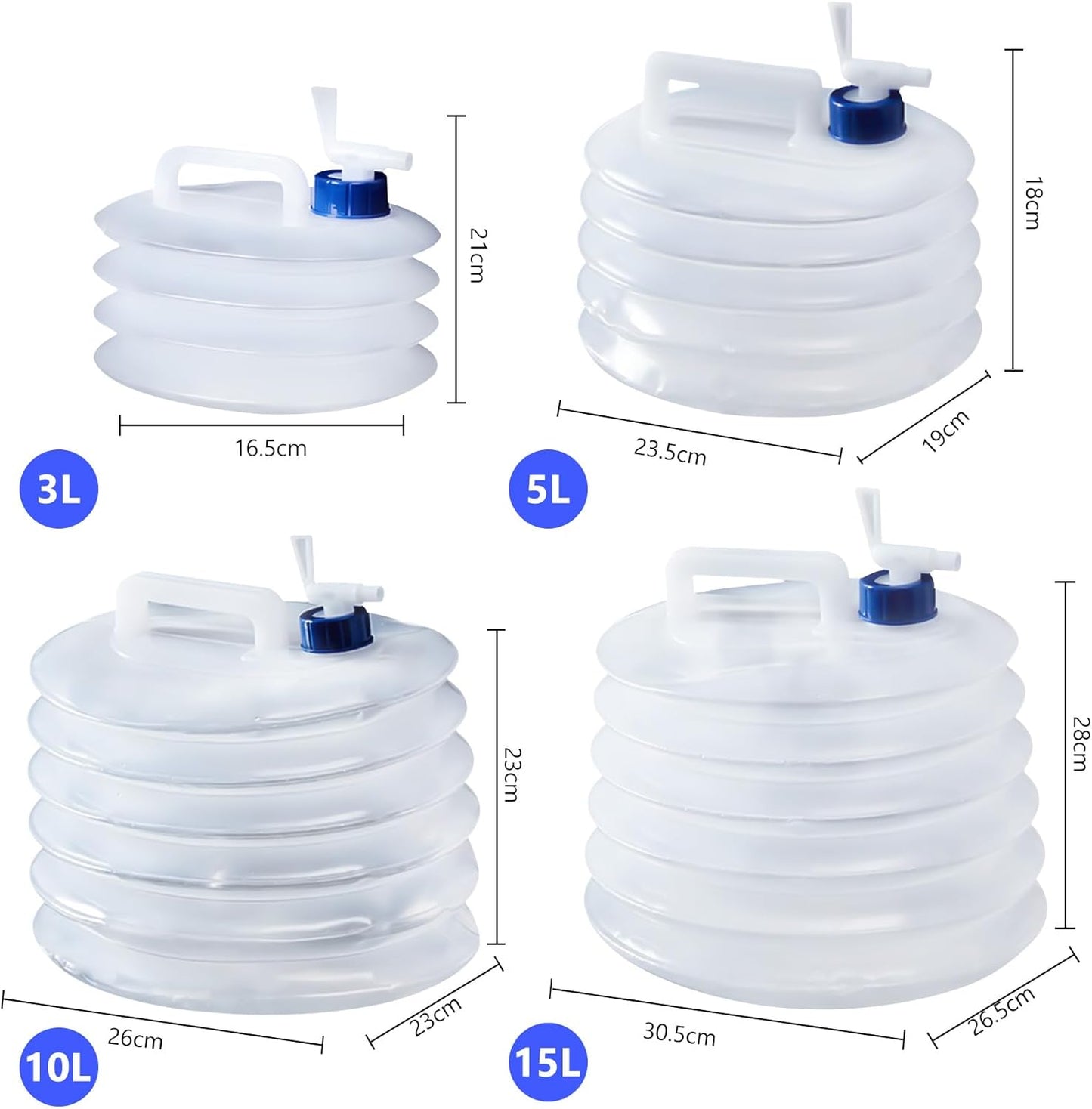 Collapsible Bucket - Collapsible Water Container - Portable & BPA Free Water Tank - Kettle - Bucket - Suitable for Caravan, Camping, Hiking, BBQ, Travel, Outdoor Use - 10L - Image 5
