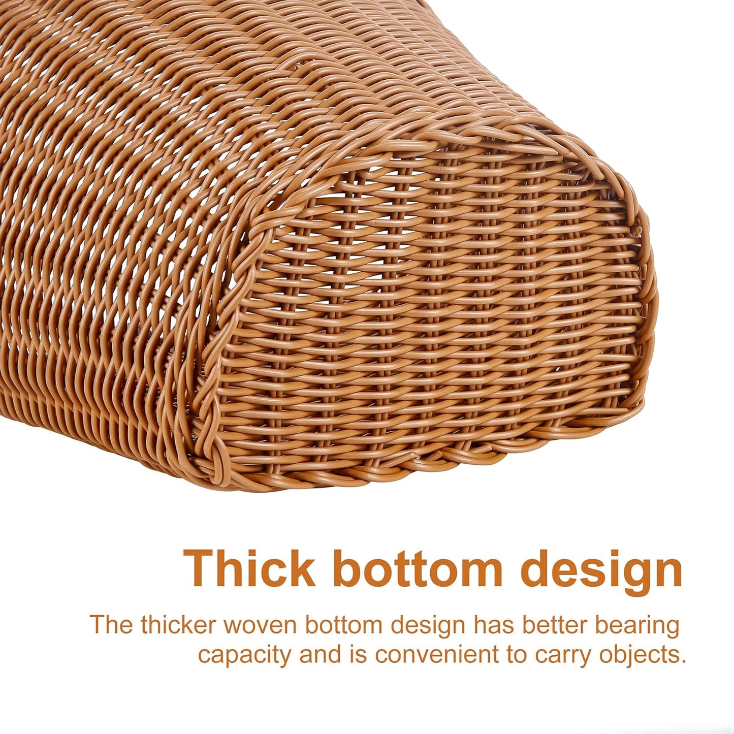Bicycle basket - D-shaped bicycle basket for the handlebars - Storage box for the handlebars - Woven plastic - With 2 adjustable straps - Image 5