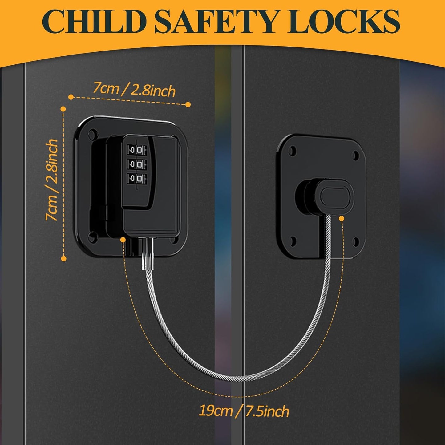 Child Lock Window Locks Refrigerator Locks - Suitable for Baby Safety - High Quality Child-Proof Refrigerator Locks - Strong Self-Adhesive No Drilling Required Window Drawer Cabinet - Pack of 2 - Image 5