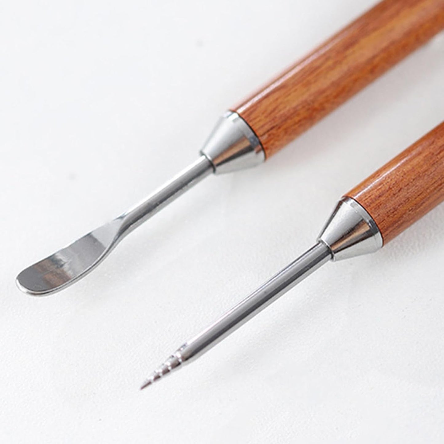 Coffee Latte Art Needle - 304 Stainless Steel Coffee Art Pen - Cappuccino Engraving Pen Double Head - Stainless Steel Espresso Tool - For Latte Decoration - With Wooden Handle - Image 5