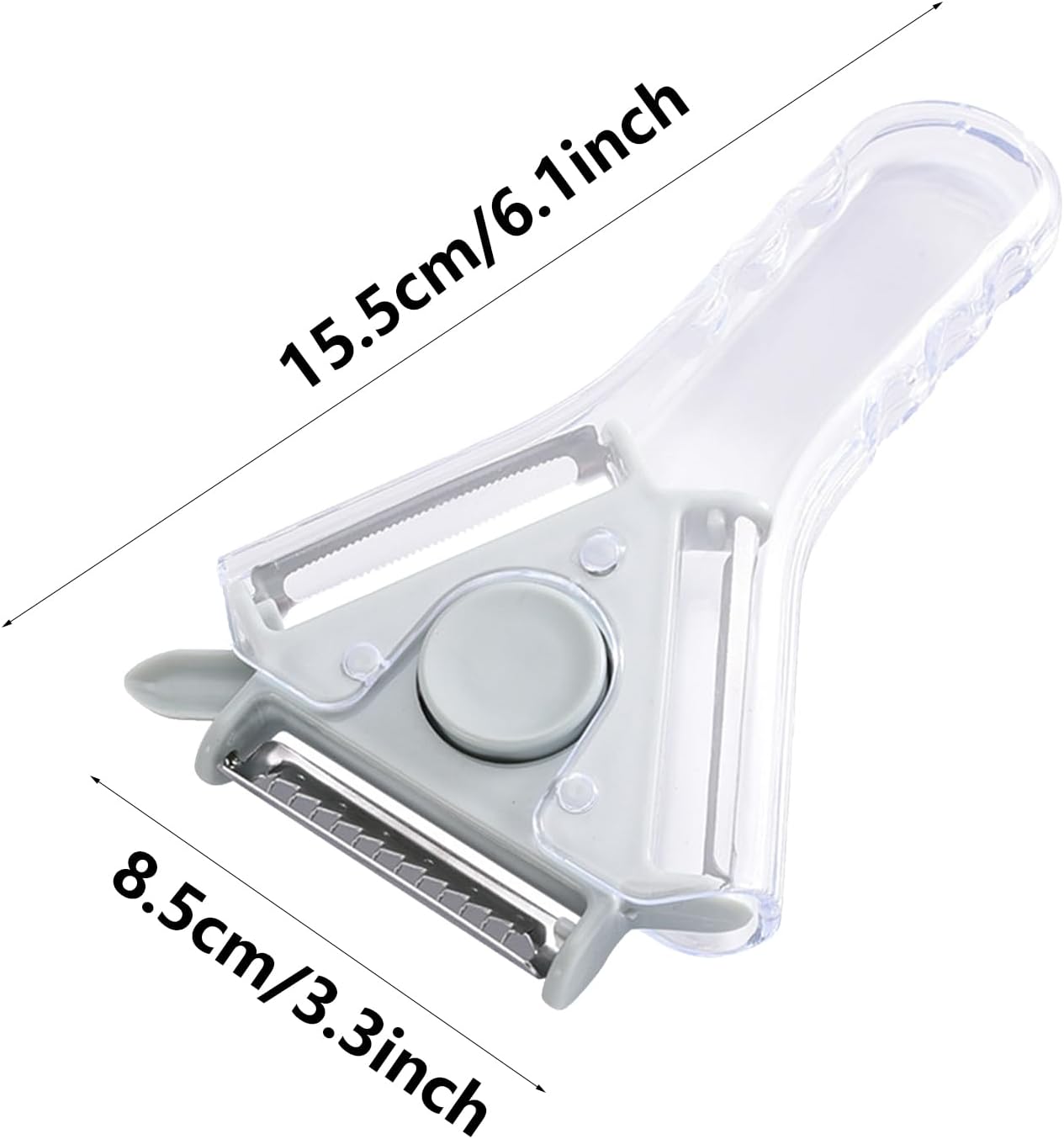 Grater - Cheese Grater - Portable Switchable Peeler - Small Switchable Stainless Steel Food Grater - with Spoon Hole - Blue - Image 5