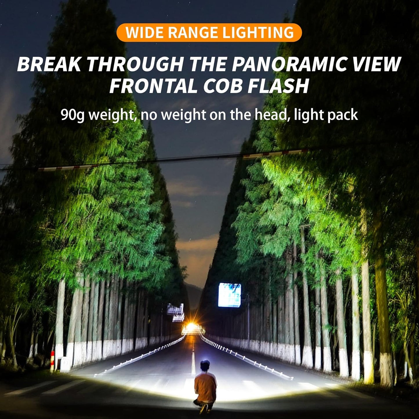 Rechargeable LED Headlamp - 230° Wide Beam Headlamp for Night Walking, Running, Camping, Night Fishing and Cycling - Multifunctional Rechargeable Headlamp and Neck Torch - Waterproof, Super Bright COB LED Light with Adjustable Strap - Image 5