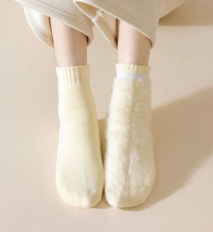Fleece Socks - Autumn/Winter Warm Socks for Women - Thick Thermal Boot Socks - Soft and Fluffy Slipper Socks - Ideal for Pregnancy and Home Use - 7 Pairs - Image 5