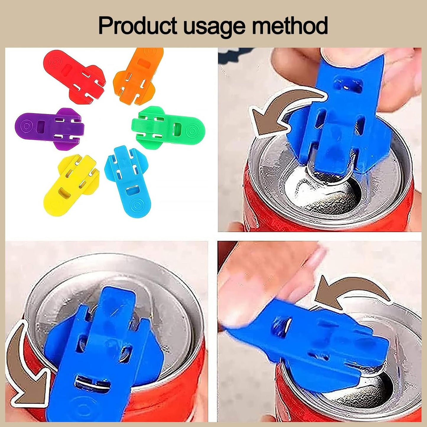 24 Piece Can Opener for Soda & Beer - Ring Opener & Nail Protector - Easy Opening - Multicolor - Image 4