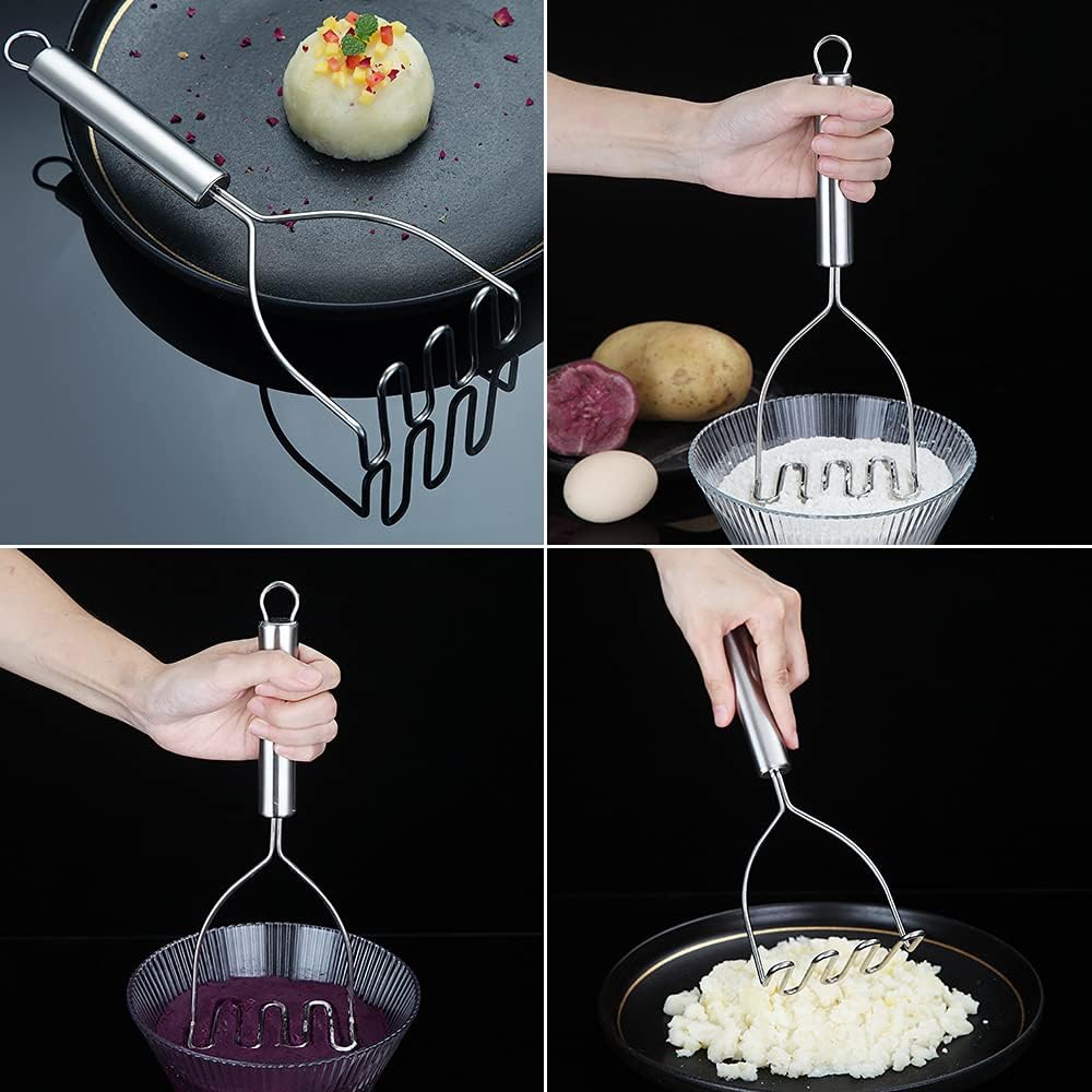 Stainless Steel Potato Masher - Potato Masher - Dishwasher Safe - For Mashed Potatoes & Mashed Potatoes - Silver - Image 4