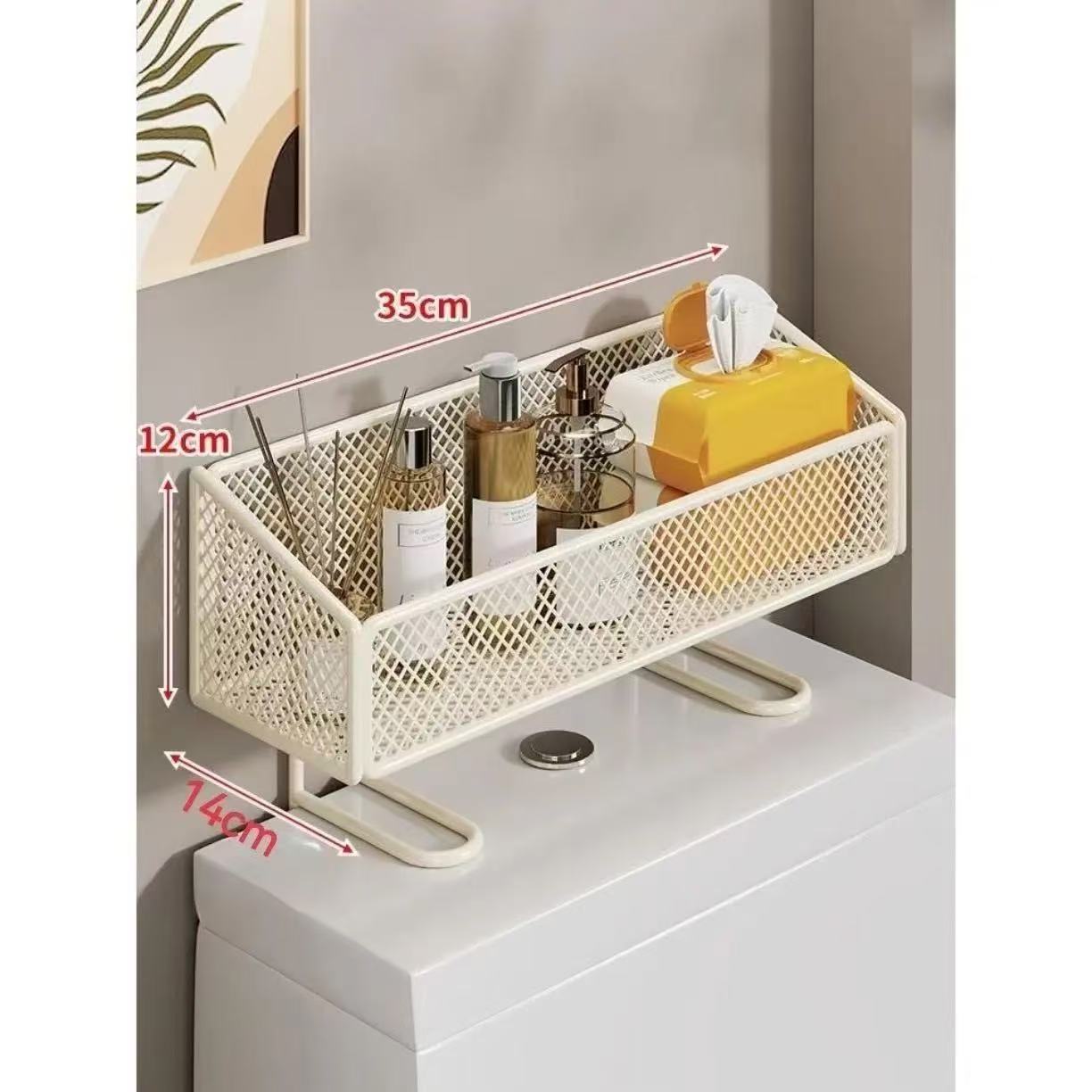 Toilet rack - Bathroom rack - Bathroom accessories - Storage rack - Toilet accessories - Bathroom organizer - Toilet accessories - Rack without drilling - Shelf - Sanitary accessories - Wall rack - Storage - White - 1 piece - Image 5